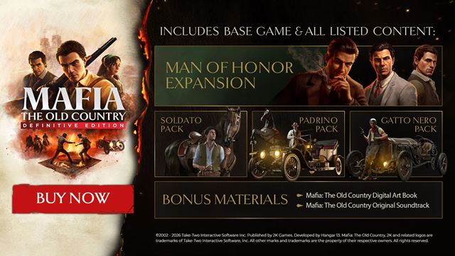 Mafia Omerta Edition ohlásená spojí všetky štyri hry série, prvá Mafia dostane 60 fps update
