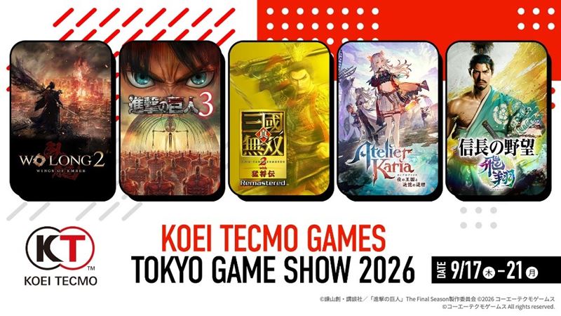 KOEI TECMO prinesie na Tokyo Game Show 2026 Wo Long 2, A.O.T. 3 aj neohlásený projekt