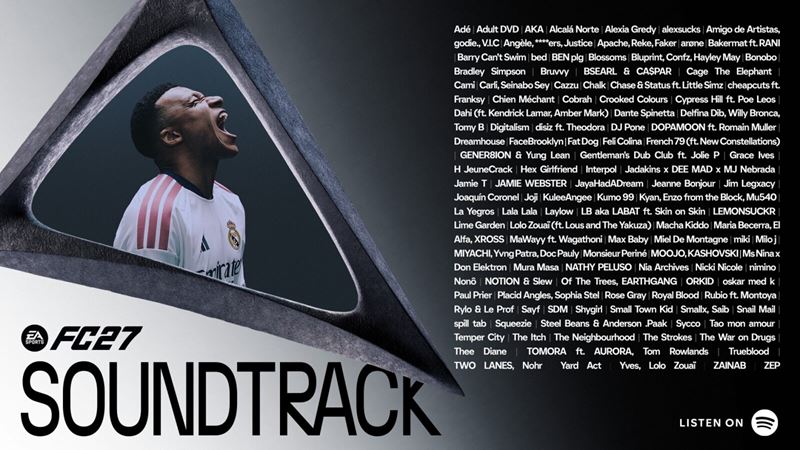 EA SPORTS FC 27 má soundtrack so 120 skladbami od interpretov z 36 krajín