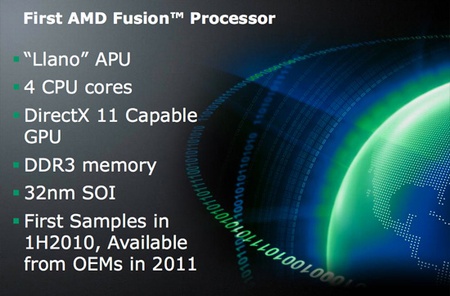 Prv AMD Fusion procesor budci rok