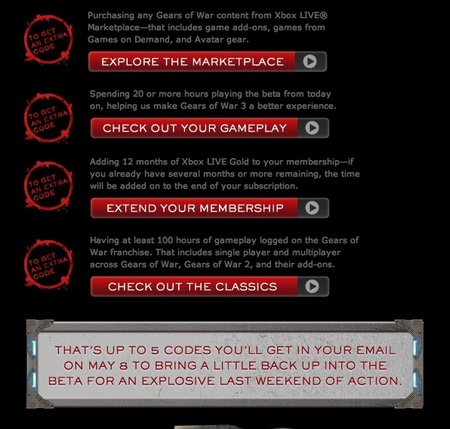 Gears of War 3 beta ke za odmenu
