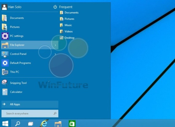 Windows 9 Start menu bude konfigurovaten