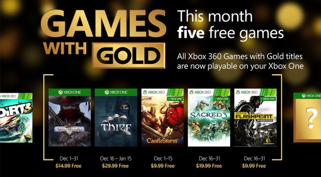 Xbox Live Gold hri dostan v decembri 5 titulov