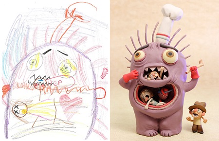 Detsk kresby prepracovan umelcami  