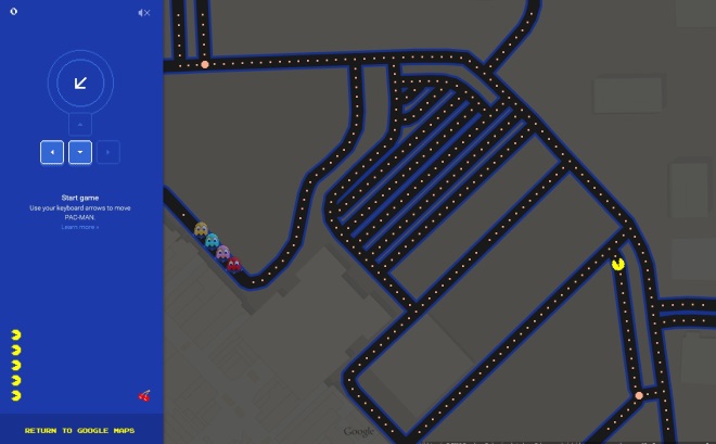 Na Google Maps si na prvho aprla zahrte Pac-Mana