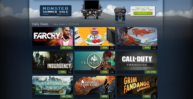 Dnene Steam zavy ponkaj vo vpredajoch vek znaky COD, Far Cry, Aliens