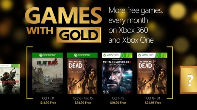 Xbox Live Gold hry na oktber predstaven