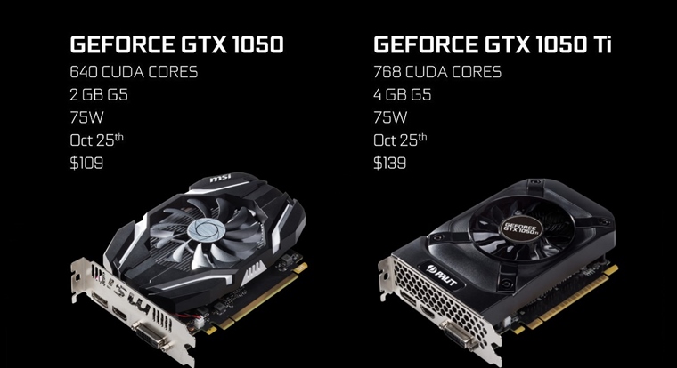 Nvidia oficilne ohlsila GTX 1050 a GTX 1050ti karty