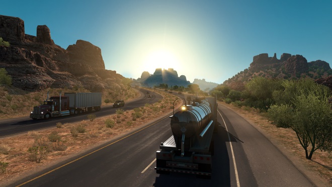 V American Truck Simulator u mete brzdi cesty v Arizone