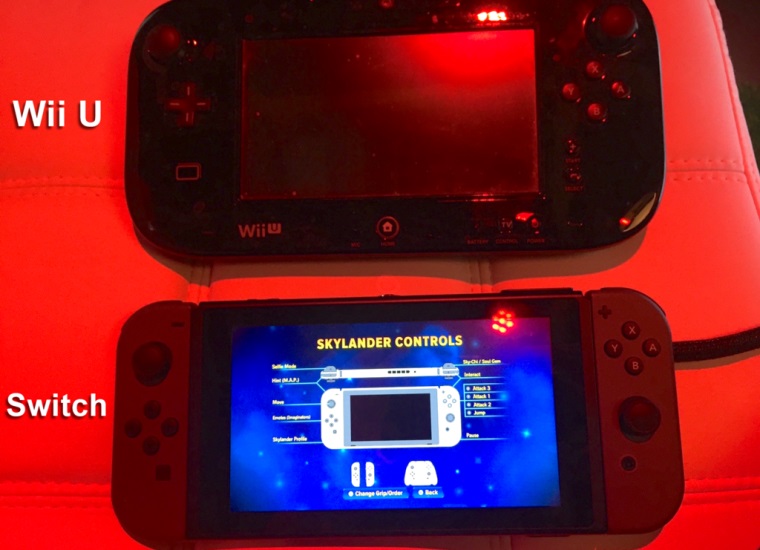Porovnanie vekost Switchu s WiiU gamepadom