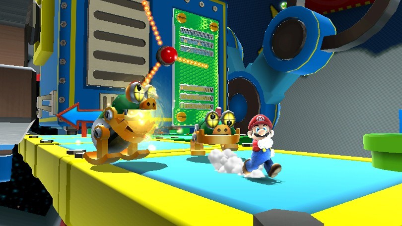 Super Mario Galaxy Nepriateov mete omri nazbieranmi krytlmi.