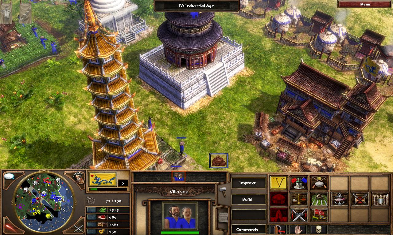 Age of Empires III: The Asian Dynasties Budovy s v typickej orientlnej architektre.
