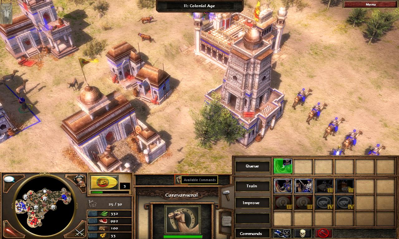Age of Empires III: The Asian Dynasties India disponuje bojovmi slonmi a jazdu tvoria avy.