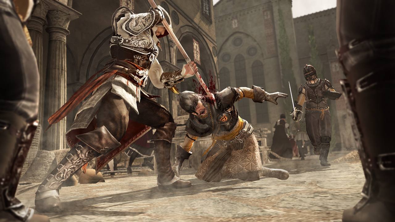 Assassin's Creed II Dlhmi zbraami si udrte nepriateov od tela, ale pozor na ich lmanie.