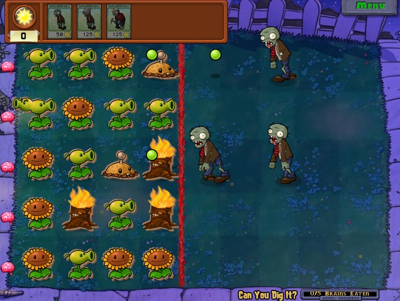Plants vs. Zombies Jedna z rozmanitch minihier vm umon hra aj za zombkov.
