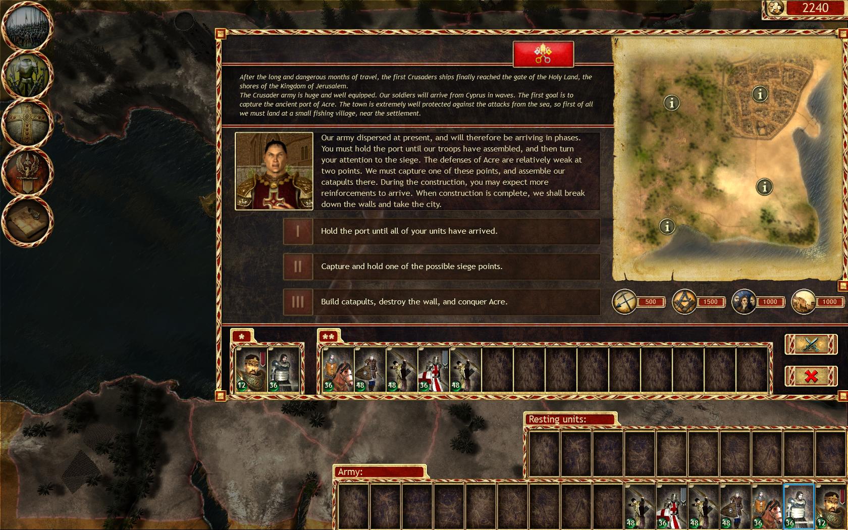 Lionheart: King's Crusade Epizodick misie sa skladaj z niekokch loh na bojisku.