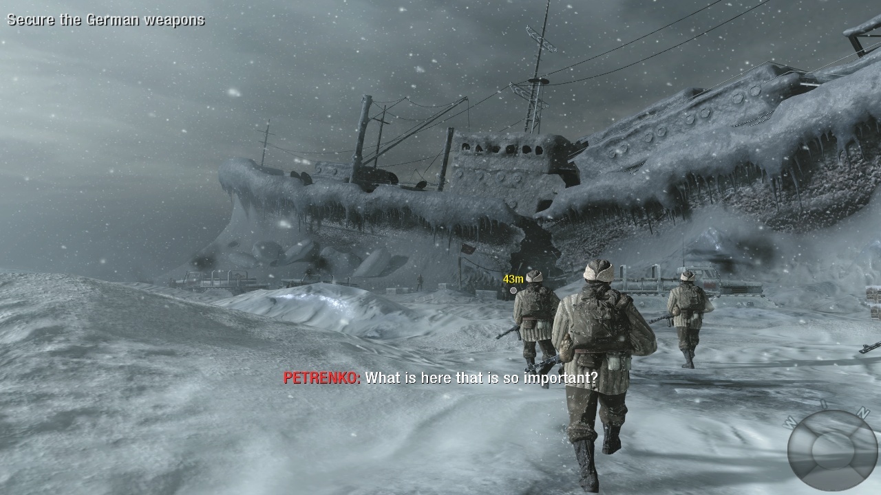 Call of Duty: Black Ops Rusk zamrznut lo. Idelne prostredie na boj.