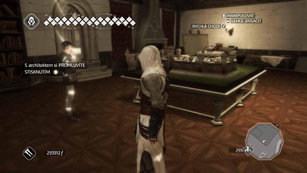 Assassin's Creed II Na malom modeli vo vile mete svoje mesteko upgradova.
