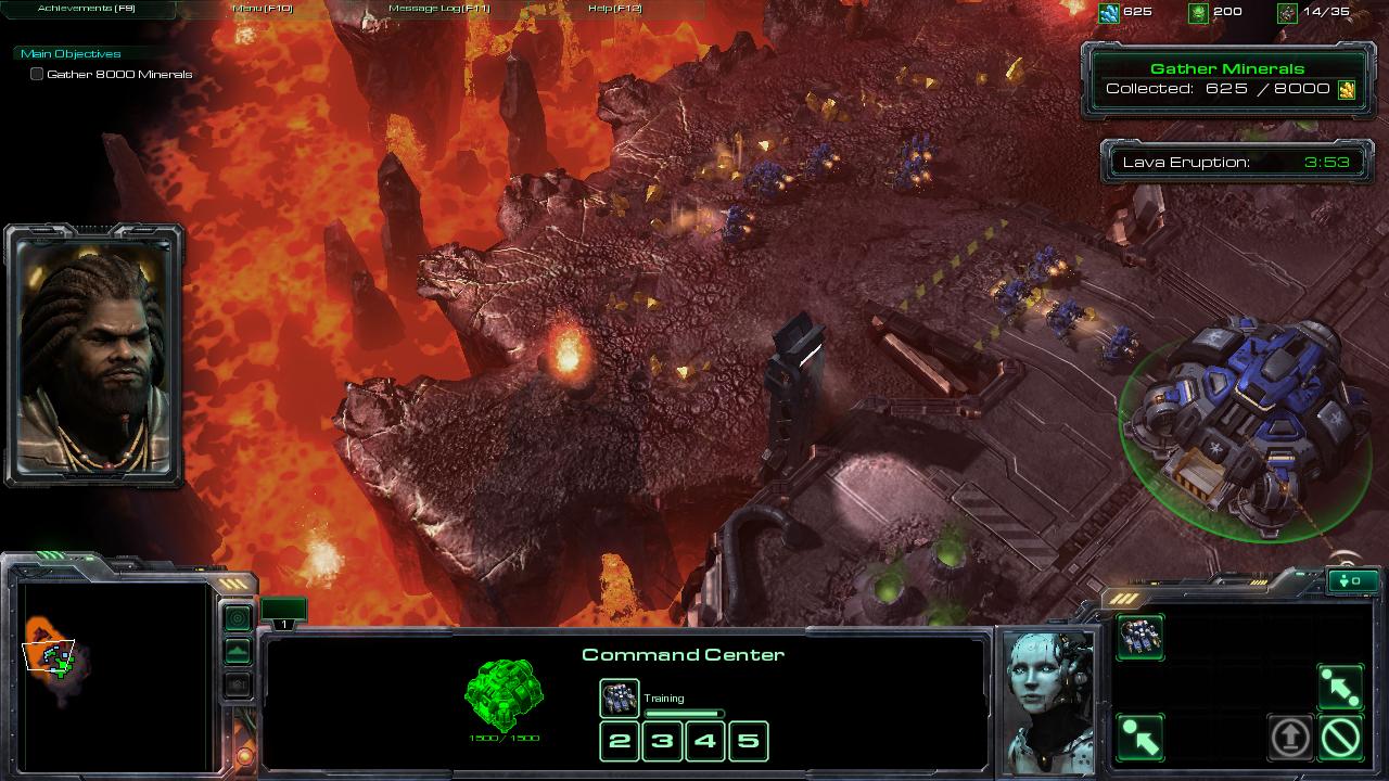 StarCraft II: Wings of Liberty aba na  nestabilnom povrchu, ktor pravidelne zalieva lva.