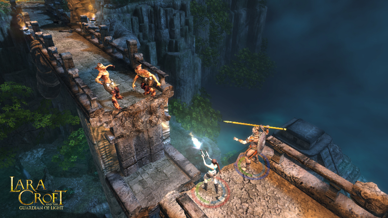 Lara Croft and the Guardian of Light Kad bojuje svojimi zbraami.