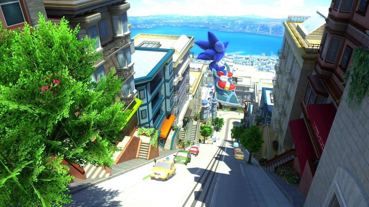 Sonic Generations Sonic prevetr aj svoj hoverboard, ktor sa ovlda katastroflne.