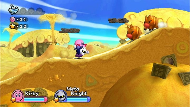 Kirby's Adventure Wii Putovanie v dvojici m vhodu, lebo si vystate na vinu puzzlov v hre, ak vm chba vlastnos, kamo ju dopln.
