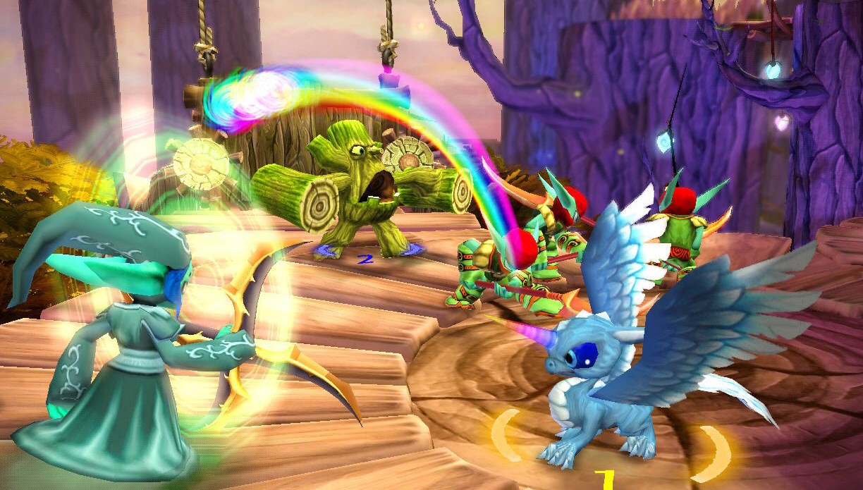 Skylanders: Spyro's Adventures Hrdinovia si mu zmera sily v arnach.