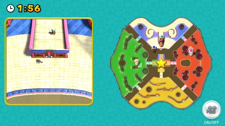 Nintendo Land Na displeji GamePadu sa dvate na hru z inho uhlu pri Mario Rush.