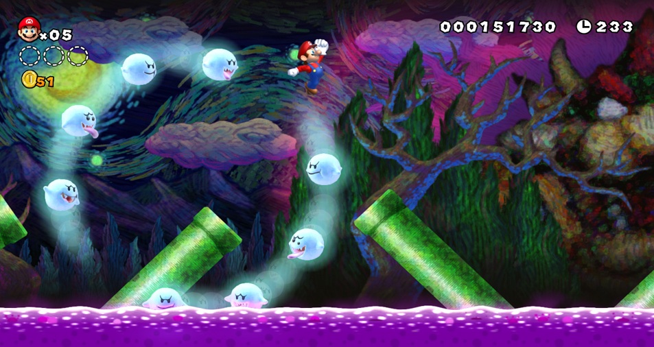 New Super Mario Bros. U Imprenionisticky stvrnen straideln level je jednm z najlepch, na ak narazte.