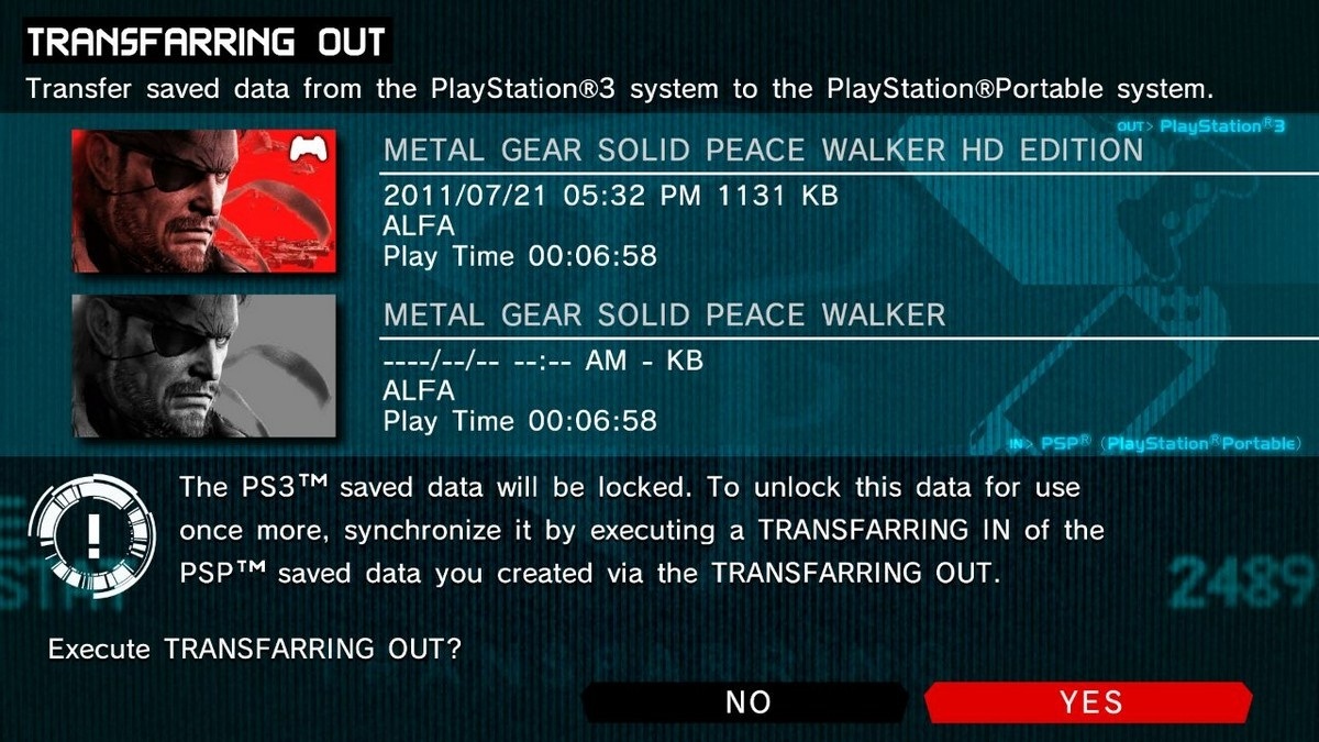 Metal Gear Solid HD Collection Vmena uloench pozci medzi PS3 a PSP funguje na jednotku.