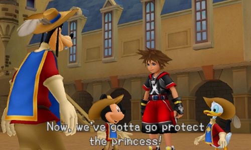 Kingdom Hearts Goofy a Donald nie s plne zabudnut vaka tlovmu svetu Troch muketierov.
