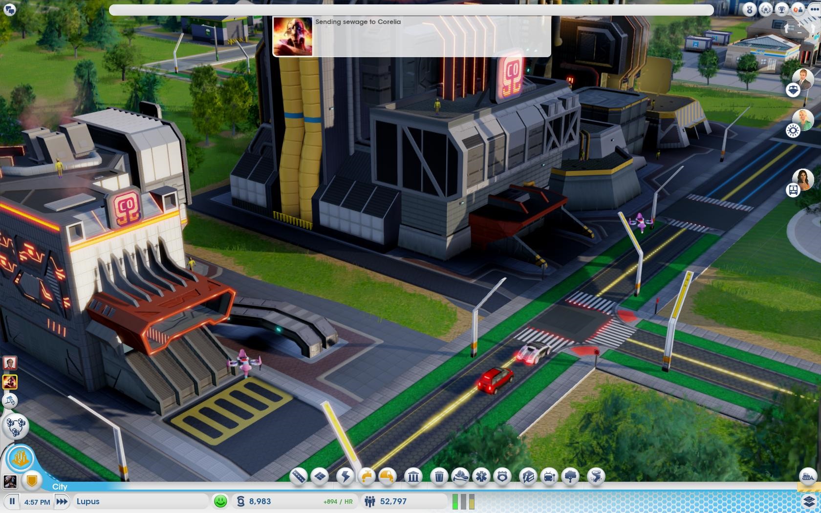 SimCity: Cities of Tomorrow Omega negatvne vplva na prostredie, ale prina modern vdobytky, vrtane dronov.