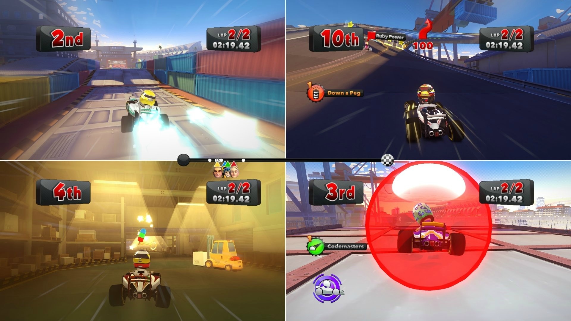 F1 Race Stars Frustrciu z AI iastone eliminuje splitscreen multiplayer.