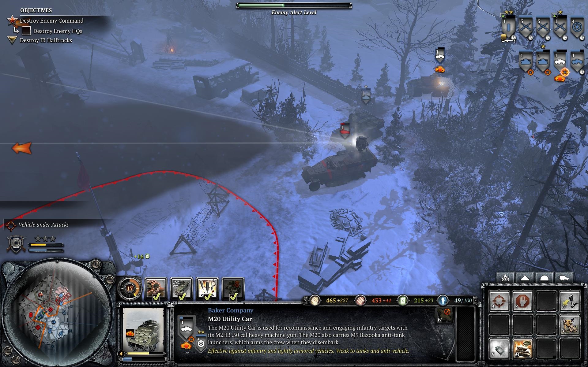 Company of Heroes 2: Ardennes Assault V tejto misii si treba dva pozor na transportry, ktor mu vyvola poplach, po ktorom sa spust odpotavanie.