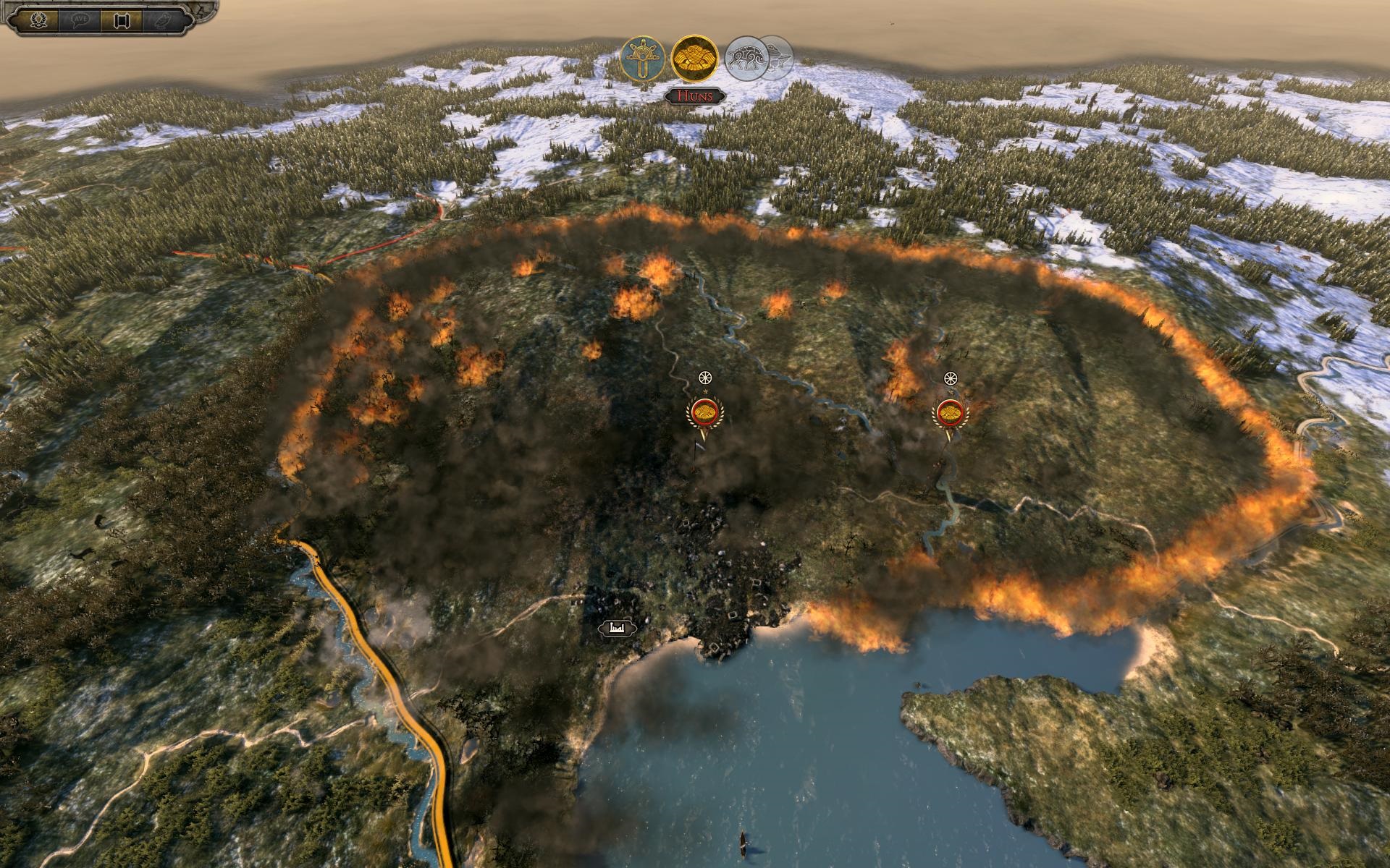 Total War: Attila Huni s prvotriedni vpalnci.