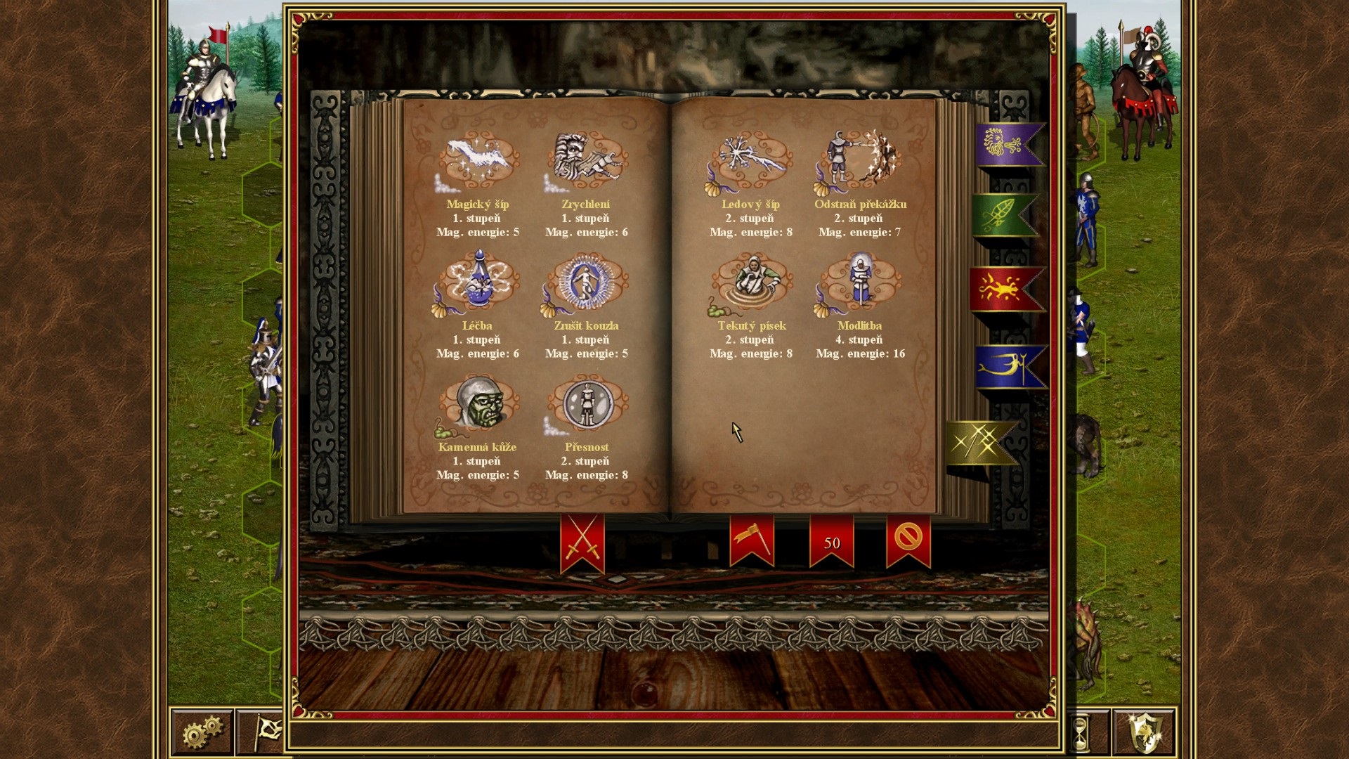 Heroes of Might & Magic III - HD Edition Kniha s kzlami pome v boji aj  mimo neho.