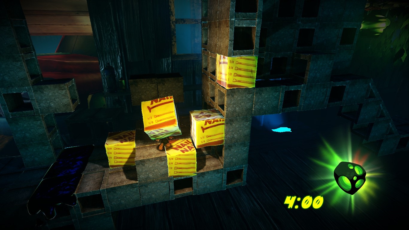 Mushroom Men: Truffle Trouble Schody z krabiiek od klincov s zkladom hry.