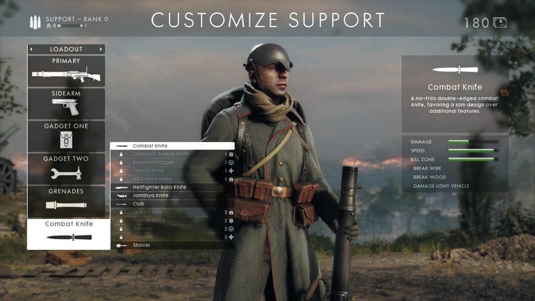 Battlefield 1 Multiplayer ponkne 4 povolania, ktor si budete postupne budova a levelova.