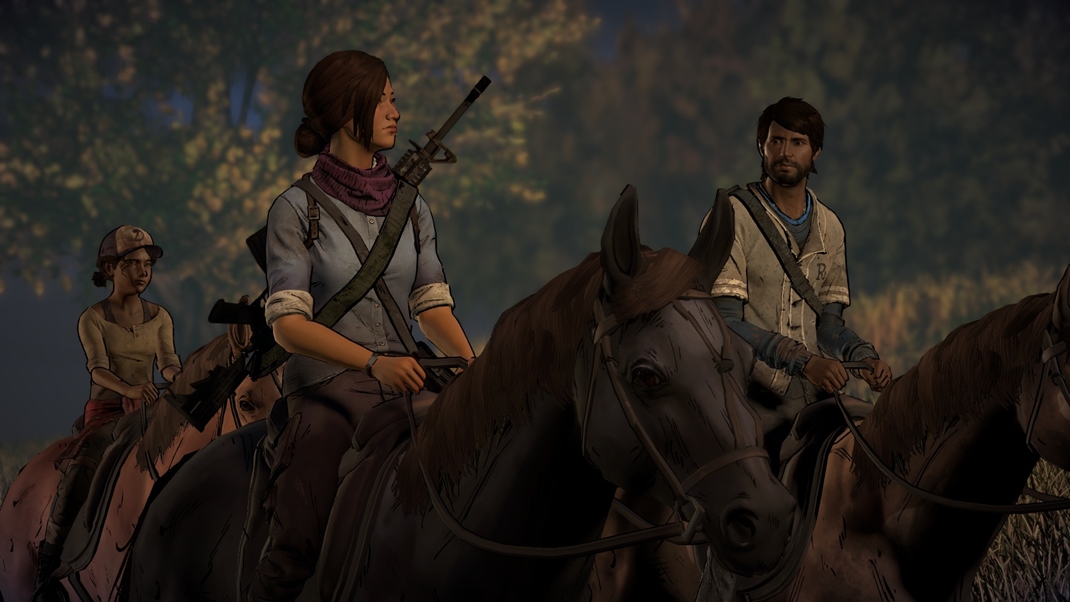 The Walking Dead: A New Frontier Ep 1,2 Hlavn dejov lnia ponka na zklade kovch volieb mal odchlky. Vaka jednej z nich si  mete zajazdi na koni.