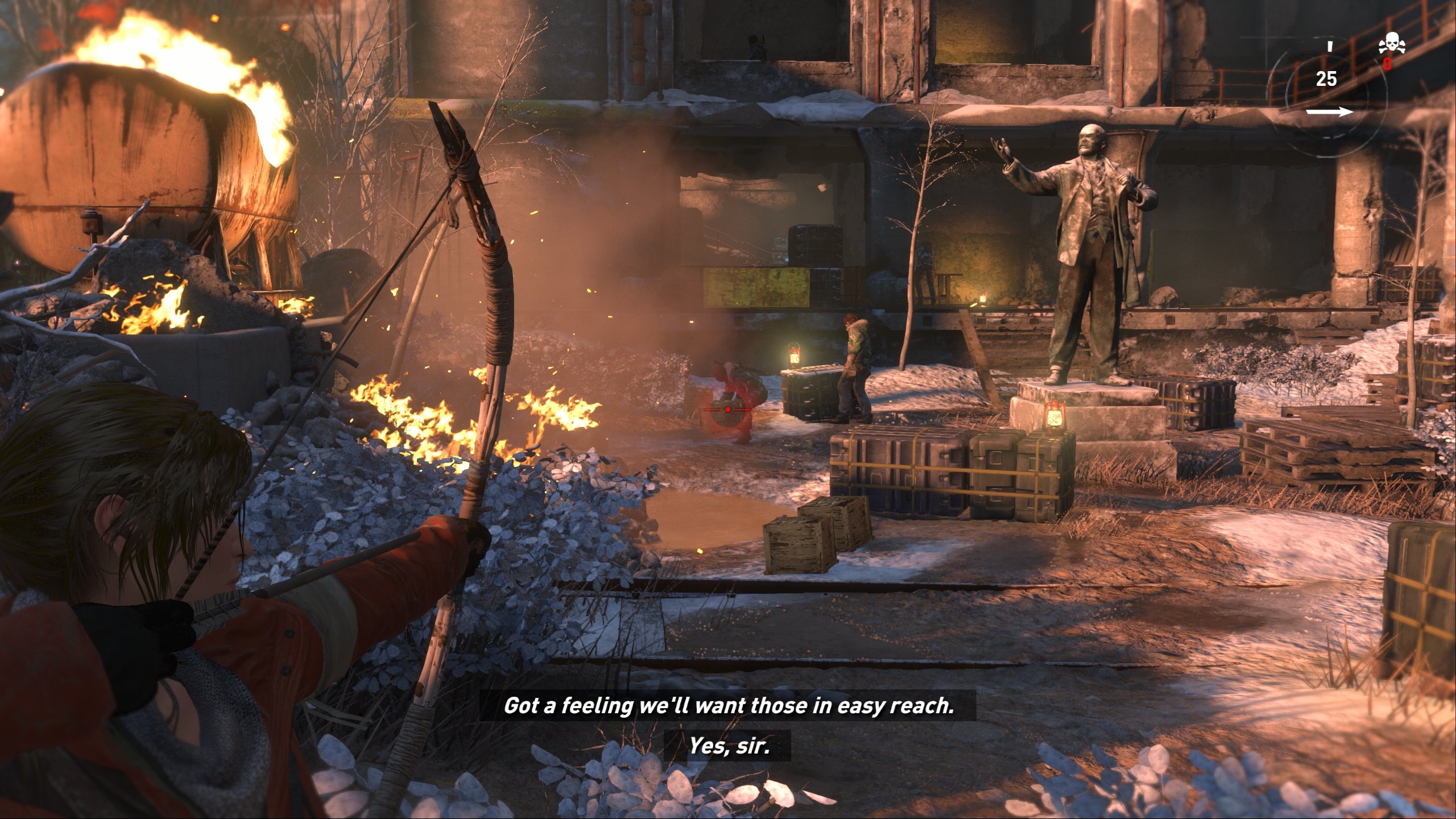 Rise of the Tomb Raider (PC) Boje v hre bud kombinova stealth a aj otvoren akciu.