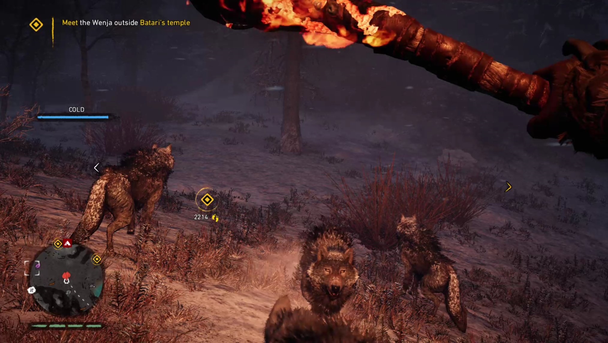 Far Cry Primal Zatia o cez de je pnom lovek, v noci vychdzaj na lov zvierat.