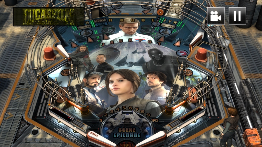 Pinball FX2 - Star Wars: Rogue One V vode nechba detailn pohad na cel stl, ktor predstav rzne stanovisk.