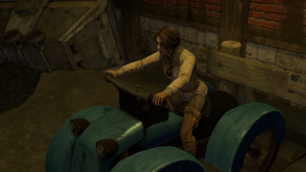 Syberia 3 Lara Croft jazdila na motorke, Kate Walker m... traktor.