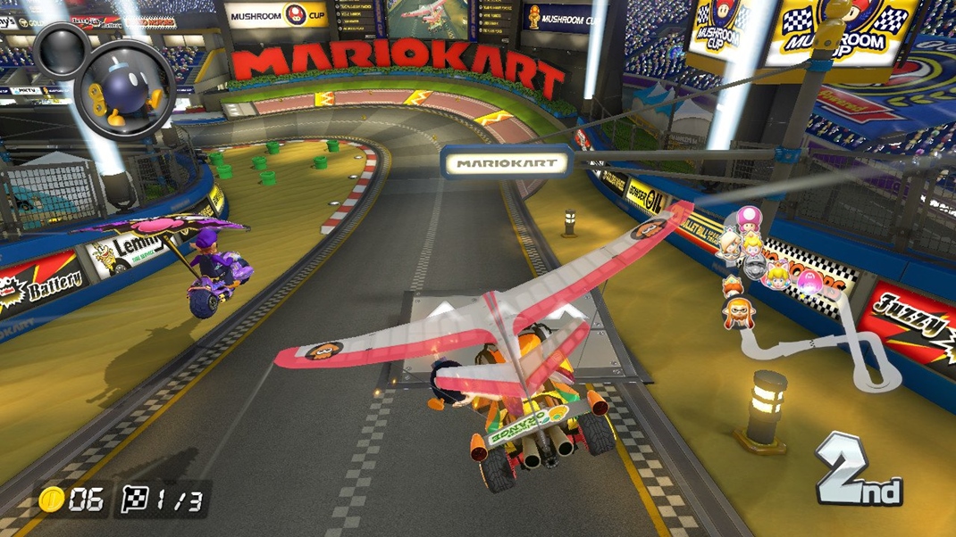 Mario Kart 8 Deluxe Okrem asfaltu muste vedie dominova aj vo vzduchu.