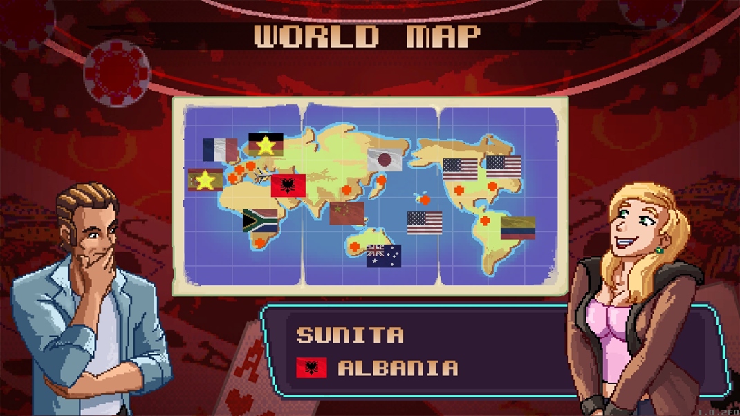 Super Blackjack Battle 2 Turbo Edition Svetov mapa s protihrmi je jednou z vec prevzatch z populrnej bojovky.