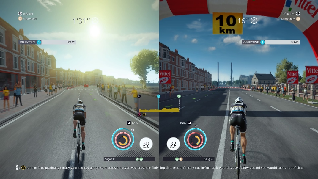 Tour de France 2017 K dispozcii je aj koopercia a verzus md, pri ktorom hra vyzer plne rovnako ako v singleplayeri.
