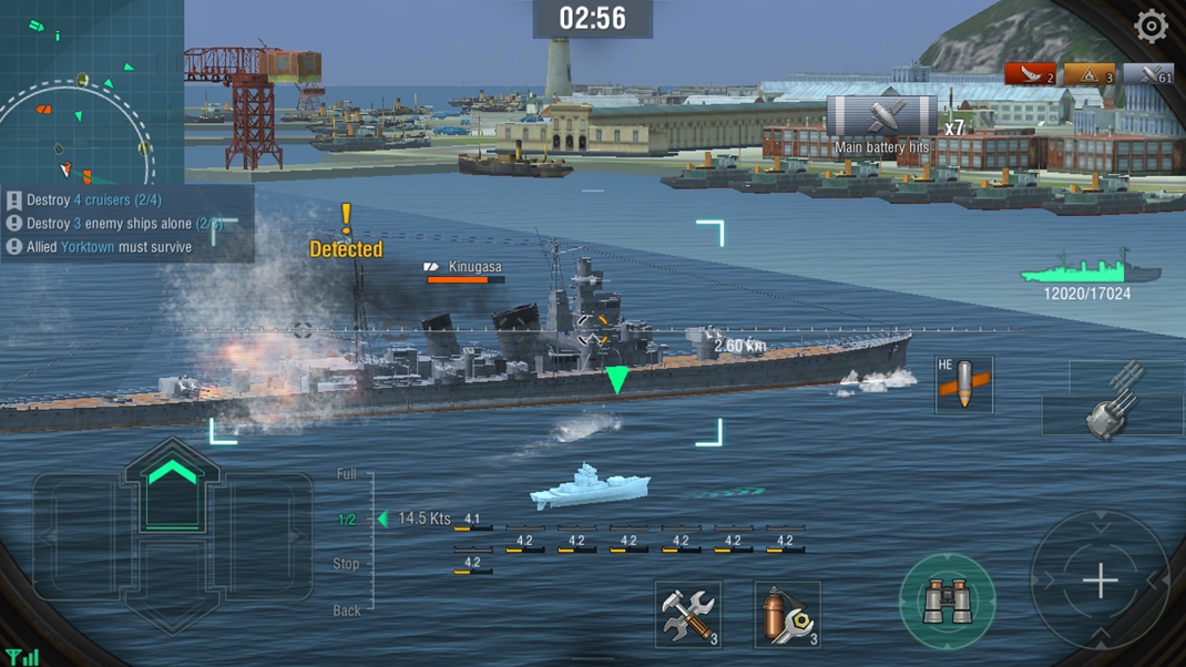 World of Warships Blitz Bez priblenia je takmer nemon trafi.
