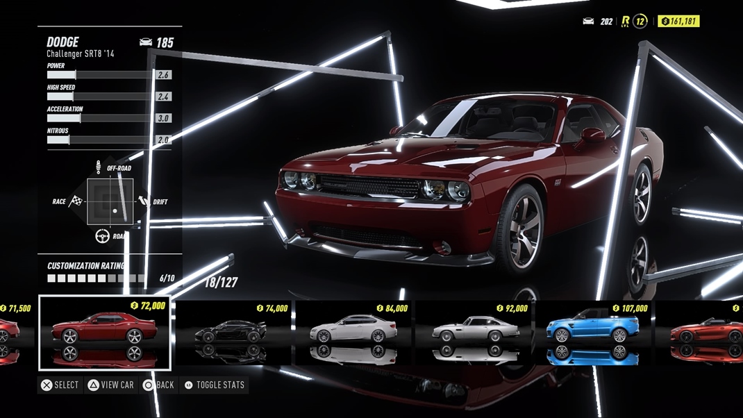 Need for Speed: Heat Predstavovanie vozidiel pred kpou hr na efekt.
