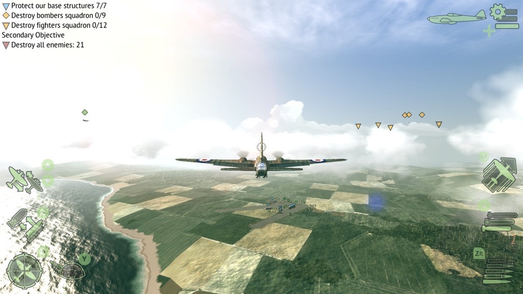 Warplanes: WW2 Dogfight Bojujete proti cieom vo vzduchu aj na zemi.