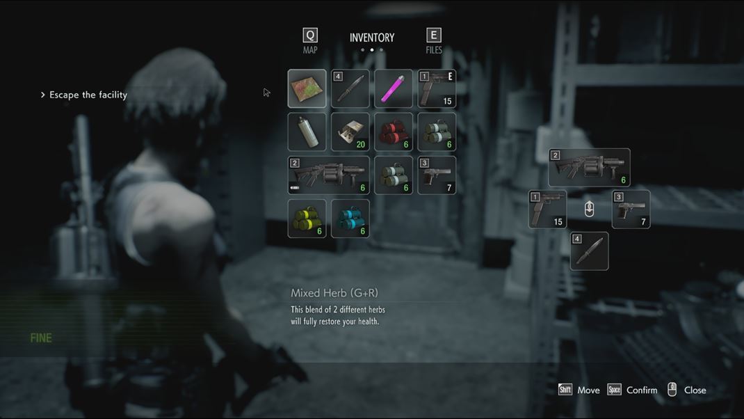 Resident Evil 3 / Resistance U rozren inventr je poriadne naplnen, ak ma naozaj tuh boss.